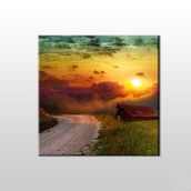 Technopa Bulut Arkası Güneş 25x25 cm Kanvas Tablo