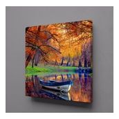 Technopa Deredeki Kayık 70x70 cm Kanvas Tablo