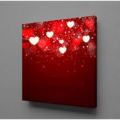 Technopa Işıklı Kalpler 110x110 cm Kanvas Tablo