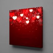 Technopa Işıklı Kalpler 120x120 cm Kanvas Tablo