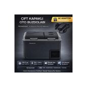 tecnopoint 50lt Çift Bölmeli Yeni Nesil Araç Oto Buzdolabı 220 VOLT AC ADAPTÖR HEDİYELİ