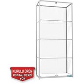 Teda Camlı Vitrin - Cam Dolap - Camlı Koleksiyon Vitrini - Teşhir Vitrini - Kupa Dolabı 180X80X40 cm