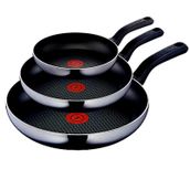 TefaL Titanium Resist Siyah 20+26+28 cm 3'lü Tava Seti