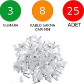 Tek-İş Beton Çivili Kablo Tutucu Kroşe No: 3 - 8 mm 25 Adet