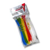 Tek-İş Karışık Renk Plastik Kablo Bağı Seti | 140mm x 2.5mm | 100 Adet (5 Renk x 20) | Renkli Cırt Kelepçeler | Kablo Düzenleyici