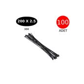 Tek-İş Plastik Kablo Bağı Cırt Kelepçe 200 mm x 2.5 mm Siyah 100 Adet
