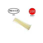 Tek-İş Plastik Kablo Bağı Cırt Kelepçe 292 mm x 3.6 mm Beyaz 100 Adet Poşet