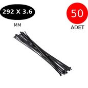 Tek-İş Plastik Kablo Bağı Cırt Kelepçe 292 mm x 3.6 mm Siyah 50 Adet