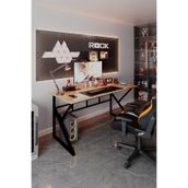 TEKATEL Oyuncu Masası Bilgisayar Masası Metal ayaklı Çalışma Masası Ofis masası Çam - Siyah 120X60