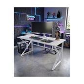 TEKATEL Oyuncu Masası Gaming Masa Bilgisayar Masası Metal ayaklı Çalışma Masası Ofis masası Beyaz 120X60