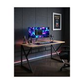 TEKATEL Oyuncu Masası Gaming Masa Bilgisayar Masası Metal ayaklı Çalışma, Ofis masası Çam-Siyah 120X60