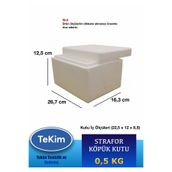 tekim temizlik ve ambalaj Beyaz Strafor Köpük Kutu 0,5 kg