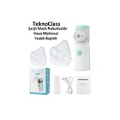 TeknoClass TKN-H11 Şarjlı Nebulizatör Taşınabilir Mesh Hava Makinesi 2 Başlıklı