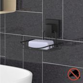 Teknotel EF265 Siyah Yapışkanlı Sabunluk