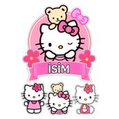 telaşe memuru İSİMLİ - Hello Kitty Yenilebilir Pasta Süsü - Hello Kitty Pasta Resmi ve Baskısı Yenilebilir Kağıt