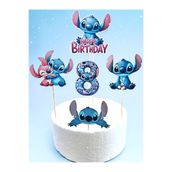 telaşe memuru Stitch Pasta Süsü ve Stiç Temalı 8 Yaş Doğum Günü Konsepti - Kalın Kağıt Baskısı