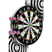 Telvesse 18" İnç Semi-Profesyonel Büyük Boy Dart Seti 6 Oklu Çift Taraflı Kalın Dart Tahtası Metal Dart 45 cm