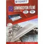 Temat 154x216 mm 125 Mikron 100'lü Kutu A5 Laminasyon Filmi