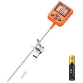 TempPro TP511 Programlanabilir Alarmlı, Ayarlanabilir Işıklı Ekranlı ve Tencere Klipsli Dijital Şeker, Yağ ve Gıda Termometresi (25.4 cm Uzun Prob)