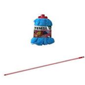 Temsan 1 Adet Havlu Mop + Metal Çizgili Vidalı Sap + Yedek Islak Temizlik Kovası Mop Takımı Seti