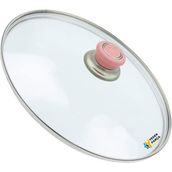 Tencere Sahan Tava Cam Kapağı Kapak 14 cm Pembe Tutma Tepesi - Adet-Set