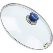 Tencere Sahan Tava Cam Kapağı Kapak 16 cm Mavi Tutma Tepesi - Adet-Set