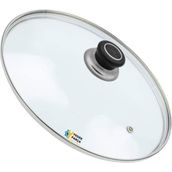 Tencere Sahan Tava Cam Kapağı Kapak 18 cm Siyah Tutma Tepesi - Adet-Set