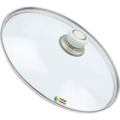 Tencere Sahan Tava Cam Kapağı Kapak 20 cm Beyaz Tutma Tepesi - Adet-Set