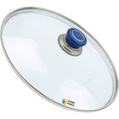 Tencere Sahan Tava Cam Kapağı Kapak 20 cm Mavi Tutma Tepesi - Adet-Set