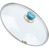 Tencere Sahan Tava Cam Kapağı Kapak 20 cm Turkuaz Tutma Tepesi - Adet-Set