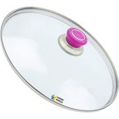 Tencere Sahan Tava Cam Kapağı Kapak 22 cm Fuşya Tutma Tepesi - Adet-Set