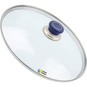 Tencere Sahan Tava Cam Kapağı Kapak 22 cm Lacivert Tutma Tepesi - Adet-Set