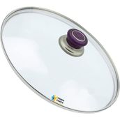 Tencere Sahan Tava Cam Kapağı Kapak 22 cm Mor Tutma Tepesi - Adet-Set