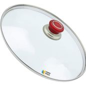 Tencere Sahan Tava Cam Kapağı Kapak 26 cm Kırmızı Tutma Tepesi - Adet-Set