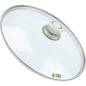 Tencere Sahan Tava Cam Kapağı Kapak 28 cm Beyaz Tutma Tepesi - Adet-Set