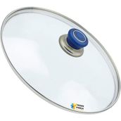 Tencere Sahan Tava Cam Kapağı Kapak 28 cm Mavi Tutma Tepesi - Adet-Set