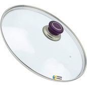 Tencere Sahan Tava Cam Kapağı Kapak 28 cm Mor Tutma Tepesi - Adet-Set