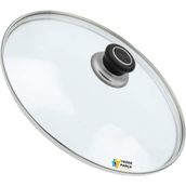 Tencere Sahan Tava Cam Kapağı Kapak 28 cm Siyah Tutma Tepesi - Adet-Set
