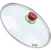 Tencere Sahan Tava Cam Kapağı Kapak 30 cm Kırmızı Tutma Tepesi - Adet-Set