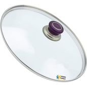 Tencere Sahan Tava Cam Kapağı Kapak 30 cm Mor Tutma Tepesi - Adet-Set