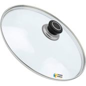 Tencere Sahan Tava Cam Kapağı Kapak 30 cm Siyah Tutma Tepesi - Adet-Set