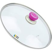 Tencere Sahan Tava Cam Kapağı Kapak 32 cm Fuşya Tutma Tepesi - Adet-Set