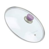 Tencere Sahan Tava Cam Kapağı Kapak 32 cm Lila Tutma Tepesi