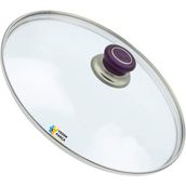 Tencere Sahan Tava Cam Kapağı Kapak 32 cm Mor Tutma Tepesi - Adet-Set