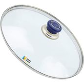 Tencere Sahan Tava Cam Kapağı Kapak 34 cm Lacivert Tutma Tepesi - Adet-Set