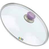Tencere Sahan Tava Cam Kapağı Kapak 34 cm Lila Tutma Tepesi - Adet-Set