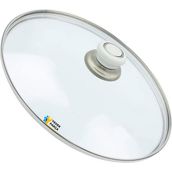 Tencere Sahan Tava Cam Kapağı Kapak 36 cm Beyaz Tutma Tepesi - Adet-Set