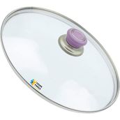 Tencere Sahan Tava Cam Kapağı Kapak 36 cm Lila Tutma Tepesi - Adet-Set
