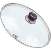 Tencere Sahan Tava Cam Kapağı Kapak 36 cm Mor Tutma Tepesi - Adet-Set