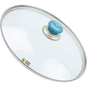 Tencere Sahan Tava Cam Kapağı Kapak 36 cm Turkuaz Tutma Tepesi - Adet-Set